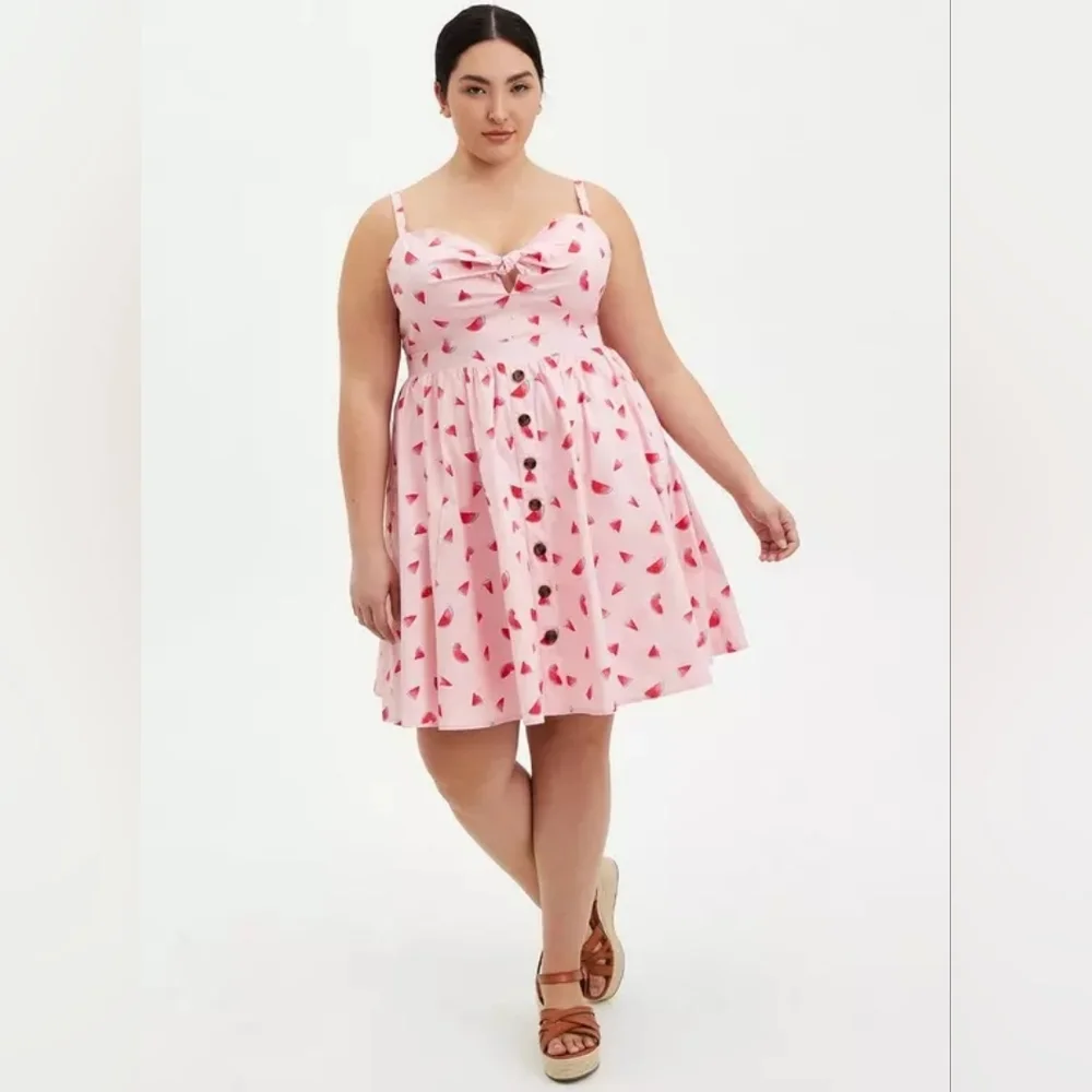 NWT Torrid Mini Poplin Tie-Front Skater Dress - Picture 4 of 4